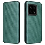 OnePlus 10 Pro 5G - Flip-fodral med korthållare Borstad Design Grön