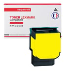 TONER 80C2SY0 80C2SY0 Yellow x 1 Compatible pour LEXMARK-NOPAN-INK Lexmark CX310dn CX310 CX510 CX510de CX510de CX510dte CX410 CX410de CX410dte CX410e