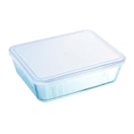 Rectangular Baking Dish Pyrex 800ml Clear Glass Dish with Lid Freezer Oven Safe