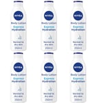 6X NIVEA Express Hydration Body Lotion (250ml), Fast Absorbing 72H Hydration