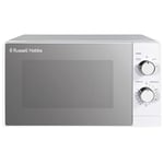 Russell Hobbs 20 Litre 800W White Solo Manual Microwave, 5 Power Levels, Integrated Timer and Defrost Function, Easy Clean RHM2027