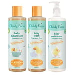 Childs Farm | Baby OatDerma Regime Bundle | OatDerma Baby Moisturiser, Wash & Bedtime Bubbles 250ml | Suitable for Newborns with Dry, Itchy & Eczema-Prone Skin, Clear