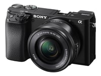 Sony A6100 Ilce-6100L - Digitalkamera - Spegellöst - 24.2 Mp - Aps-C - 4 K / 30 Fps - 3X Optisk Zoom 16-50 Mm Lins - Wi-Fi, Nfc, Bluetooth - Svart