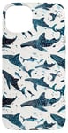 iPhone 15 Plus Whale Blue Shark Pattern Case Cute Ocean Sea Life Animal Case