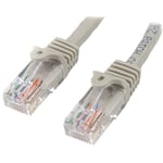 StarTech.com 0.5m Gray Cat5e Patch Cable with Snagless RJ45 Connectors - Short Ethernet Cable - 0.5 m Cat 5e UTP Cable (45PAT50CMGR)