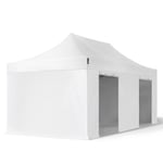 TOOLPORT 3x6m, aluminium, easy-up-pavillon, 4 sidedele, hvid - (578688)