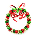 Creative Christmas Wreath Smidesjärn Christmas Bell String Pendant Juldekorationer Large red green gold