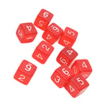 (Red)Compact Dice 30pcs 6 Sided Dice Wide Application For Board Games