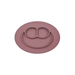 ezpz Mini tapis mauve – Assiette à ventouse 100% silicone avec set de table intégré pour nourrissons et tout-petits – Premiers aliments + auto-alimentation – Livré avec un sac de voyage réutilisable