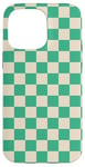 Coque pour iPhone 14 Pro Max Damier vert à carreaux