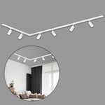 BRILONER - Système de rail Rail, set complet, 6x GU10 spots orientables, forme L, système de rail d'éclairage pour plafond, rail pour spots, plafonnier, lampe de plafond, spotlight, 2,25m, blanc