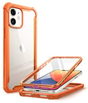 i-Blason Coque iPhone 12 Mini 5G (2020) 5,4'' [Série Ares] Protection Intégrale Bumper Antichoc Dos Transparent avec Protecteur d'écran Intégré (Orange)