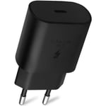 Laddare Adapter - E.F.CONNECTION - 25W Snabb - USB-C - Kompatibel med Samsung Galaxy - Svart Svart