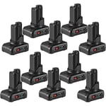 Powerwings - 10X Batterie Bosch 12V Max 10.8V 4.0Ah pour outil ¨lectrique Bosch Batterie gsc gsa gro gos gop gli gks gdr gas 10.8 v-li Series gsr gsc