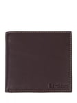 Barbour Elvington Coin Pocket Leather Wallet, Dark Brown/Tan