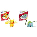 MEGA Construx Pokemon Pikachu à Construire, Jeu de Briques de Construction, 211 pièces & Pokémon Figurine Action Bulbizarre 12 cm, Jeu De Briques De Construction pour Enfants Et Adulte