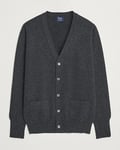 William Lockie Rob Lambswool Cardigan Charcoal