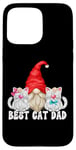 Coque pour iPhone 15 Pro Max White Cat Owner Grandpa Gnome Motif For Men And Best Cat Dad