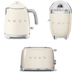 Pack SMEG Bouilloire 0.8L 1400W + Grille-Pain Toaster 2 Fentes 950W + Presse Agr