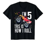 Youth 5 Year Old Monster Truck Car 5th Birthday Boy T-Shirt