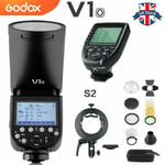 Godox V1O TTL 1/8000s HSS Round Head Flash+AK-R1+S2 Bracket+Xpro-O For Olympus