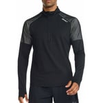 2XU Light Speed Mens Running Top Black Long Sleeve Half Zip Run Lightweight