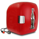 Coke Mini Fridge For Bedrooms 7.9L Small Fridge 12 Can Table Top Fridge Mini Fridges For Snacks Lunch Food Drinks Beverages Home RV Car & Travel 12v Portable Personal Cooler Warmer by Coca-Cola, Red