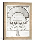 'Image encadrée de Italian School "Plan of the OLYMPIC Theatre, Vicenza, designed by Andrea Palladio (1508–80) Built dans 1580–85, Art Impression dans le cadre de haute qualité Photos fait main, 30 x 40 cm, argent Raya