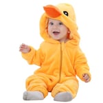 HAHASHOW BéBé Grenouillères Unisexe Animal Pyjama d'hiver Combinaison Barboteuse Enfant Filles Costume 30-36 Mois, Canard