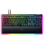 Razer BlackWidow V4 Pro (Switches Jaune) - Clavier Gamer Mécanique - Razer Snap Tap (Switches Mécaniques Silencieux, 8 Touches Macro Dédiées, Repose-Poignet en Similicuir) Clavier FR | Noir