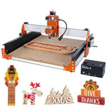 FoxAlien CNC Fraiseuse Masuter 3 avec roues en acier, machine à graver et à fraiser 3 axes 15.75" x 15.75" x 3.74" Zone de travail pour la découpe du bois, de l'acrylique, du MDF et du nylon