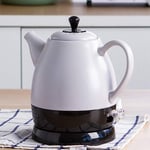Home Kettles Kettle Teapot Electric Ceramic Cordless White Kettle Teapot - Retro 1l Jug, 1350w Boils Water Fast for Tea, Coffee, Soup, Oatmeal - Removable Base, Boil Dry Protection,Red