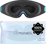 MyHalos 100% Blackout Sleep Masks for Women & Men - Zero Eye Pressure Black