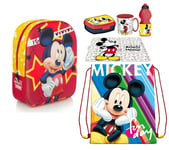 Mickey Mouse Mickey Stars Disney Sac à Dos En 3D Set École Maternelle 6pezzi