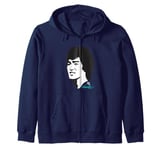 Bruce Lee The Dragon Big Face Black & White Sketch Zip Hoodie