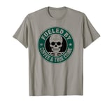 Fueled By Coffee & True Crime Skeleton, True Crime Coffee T-Shirt