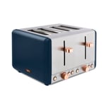 4 Slice Toaster - Tower Cavaletto T20051MNB Stainless Steel in Midnight Blue