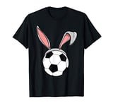 Soccer Football Easter Bunny Ears Egg Decorating T-Shirt