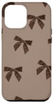 Coque pour iPhone 12 Pro Max Nœuds en ruban esthétiques beige marron Coquette