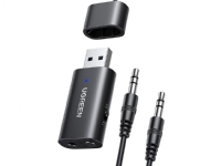 Bluetooth-adapter Ugreen Bluetooth-sändare/mottagare 5.0 trådlös ljudadapter 3,5 mm minijack svart (CM523 60300)