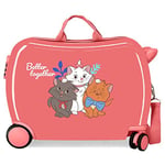 Disney Aristochats Valise Enfant Corail 50 x 39 x 20 cm Rigide ABS Fermeture à Combinaison latérale 78 L 1,8 kg 4 Roues Bagages à Main, Rouge, Valise pour Enfant