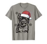 Funny Biewer Yorkshire Terrier Christmas Santa Hat Xmas Mom T-Shirt