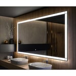 Moderne Miroir avec led Illumination Salle de Bain 120x70 cm sur Mesure led Lumineux Miroir avec Éclairage intégré Interrupteur Tactile LED125