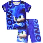 Sonic The Hedgehog Pyjamas för pojkar Barn T-shirt & shorts Pjs Set 120cm