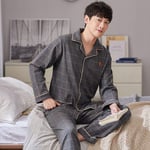 Pyjamas Hiver Coton Hommes Pyjamas vêtements de Nuit de Salon Noir à Carreaux Pijama Chemise de lit Chaude pour Homme vêtements de Maison 100% Pur Coton Pijama Hombre PJ