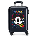 Disney Mickey Get Moving Valise de cabine Bleu 38x55x20 cm Rigide ABS Fermeture à combinaison latérale 34L 2 kgs 4 Roues Doubles Bagages à Main, bleu, Valise de cabine