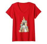 Womens Cat Christmas Tree - Holiday Cats V-Neck T-Shirt