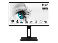 Msi Pro Mp242ap - Led-Skjerm - 23.8" - 1920 X 1080 Full Hd (1080P) @ 100 Hz - Ips - 300 Cd/M² - 1000:1 - 1 Ms - Hdmi, Vga, Displayport - Høyttalere