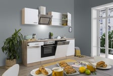 Cuisine Équipée Kitchenette En Chêne Blanc Merle 220 CM Respekta