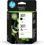 HP N9J72AE 301 Original Ink Cartridges, Black and Tri-Colour, Multipack